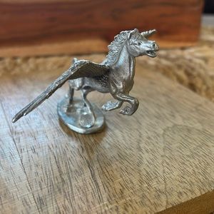 Vintage Pewter Pegasus Statue